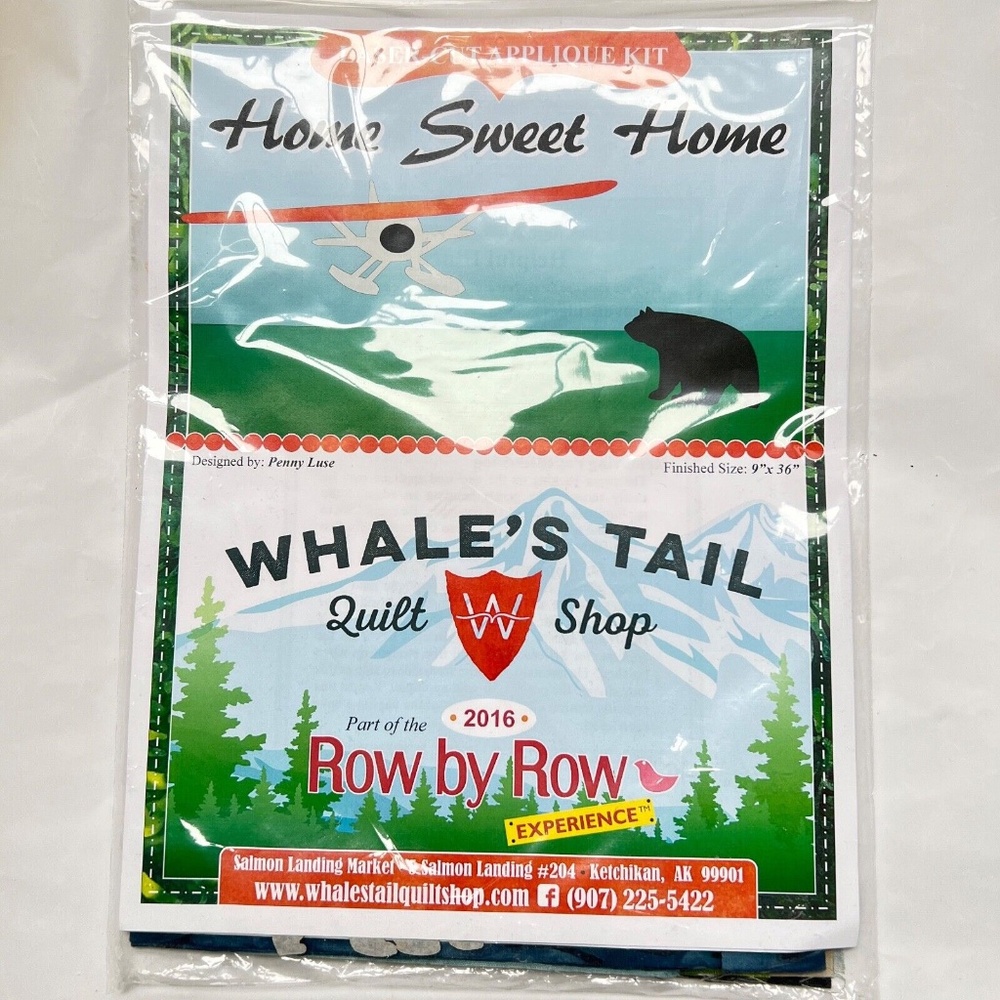 Home Sweet Home Lazer Cut Applique Whales Tail Kit Quilt Rushin Tailor NEW 2016